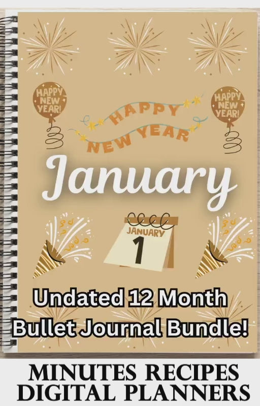 2026 Premade Bullet Journal Bundle | Undated Bullet Journal Pages | Bullet Journal Template | Printable Digital Bullet Journal Kit